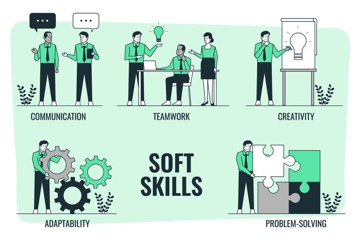 communication, teamwork, creativity, adaptability and problem-solving are essential soft skills